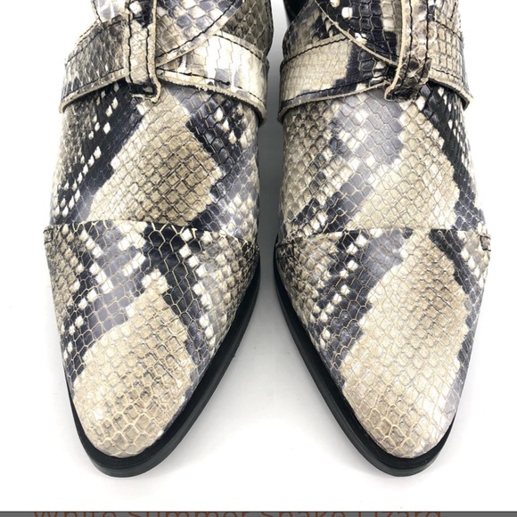 All Saints Snakeskin Print Darcy Pointed Toe Leather Booties Size 8 NWT. - Picture 7 of 13